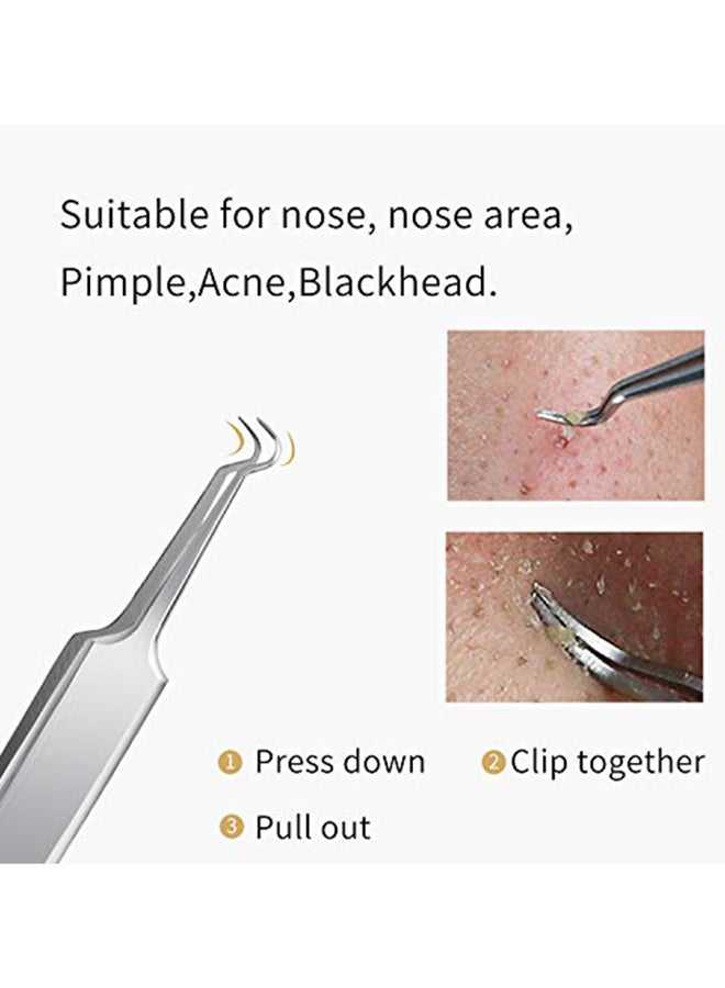 3-Piece Blackhead And Splinter Remover Tool Kit Silver