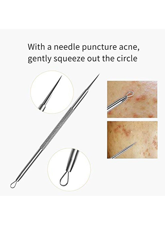 3-Piece Blackhead And Splinter Remover Tool Kit Silver