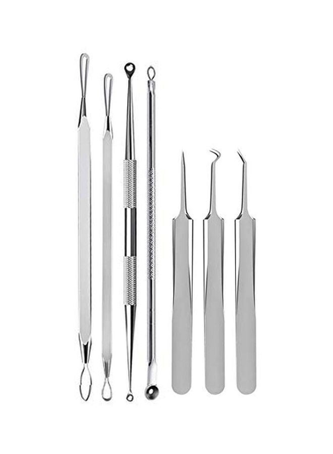 7-Piece Stainless Steel Blackhead Remover Tool Kit Silver
