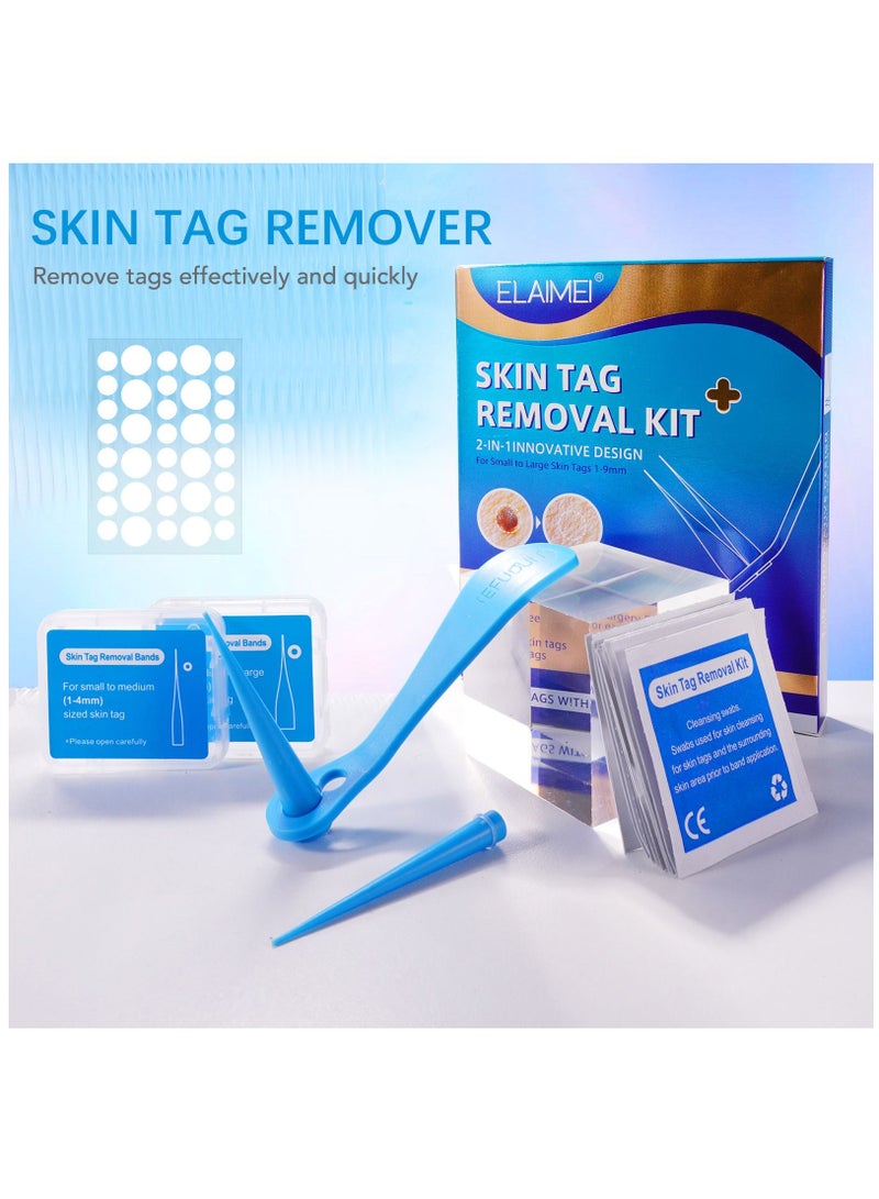 2 in 1 Skin Tag Remover Kit Fast and Easy Skin Tag Remover Painless Skin Tag Removal Kit for Small to Medium Skin Tags (1mm - 9mm) Safe for Most Body Parts