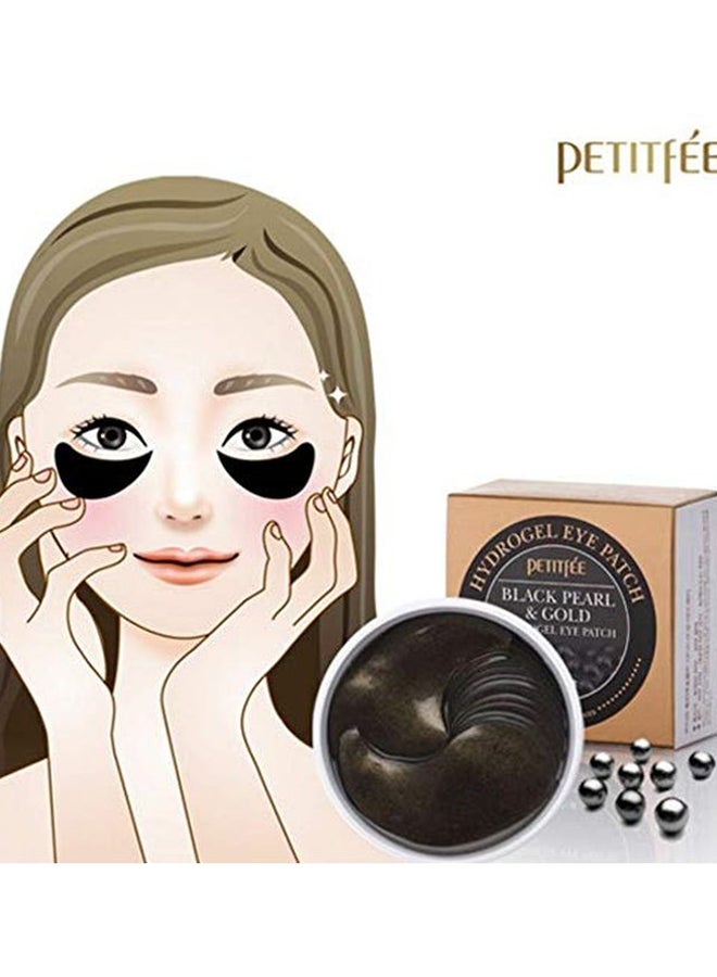 60-Piece Black Pearl Gold Hydrogel Eye Patch 3.2 x 3.2 x 1.7inch