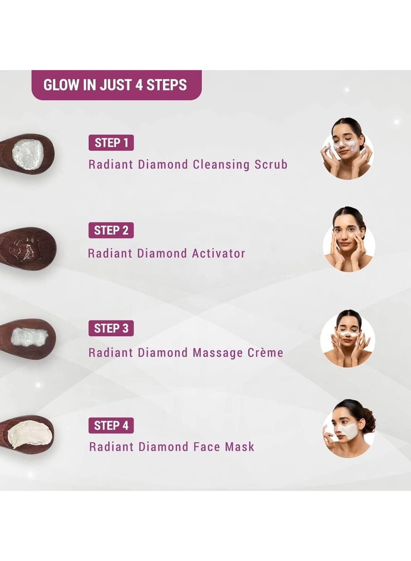 مجموعة الوجه 5 في 1 Radiant Diamond Cellular Radiance مع غبار ديامون والقرفة لجميع أنواع البشرة 170 جم
