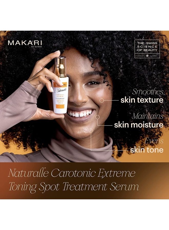 Makari Naturalle Carotonic Extreme Brightening Serum SPF15 (1.7 oz) | Helps Heal Blemishes, Scars, and Imperfections | Brightens, Smoothens, & Gives Antioxidant Protection | For Oily & Acne-Prone Skin