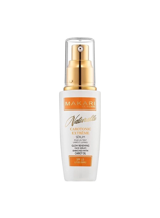 Makari Naturalle Carotonic Extreme Brightening Serum SPF15 (1.7 oz) | Helps Heal Blemishes, Scars, and Imperfections | Brightens, Smoothens, & Gives Antioxidant Protection | For Oily & Acne-Prone Skin