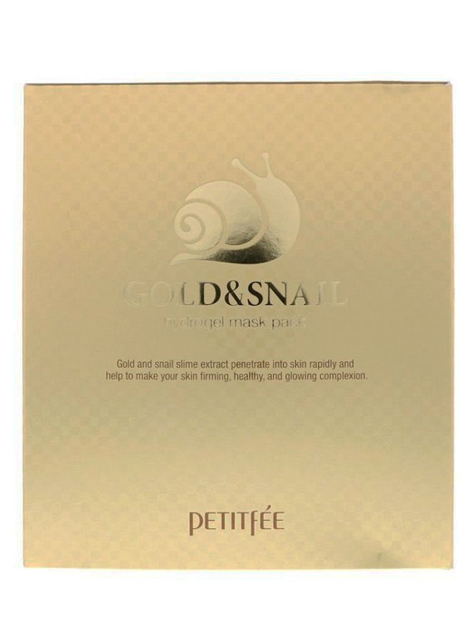 Pack Of 5 Gold And Snail Hydrogel Mask Sheets 5 x 30grams