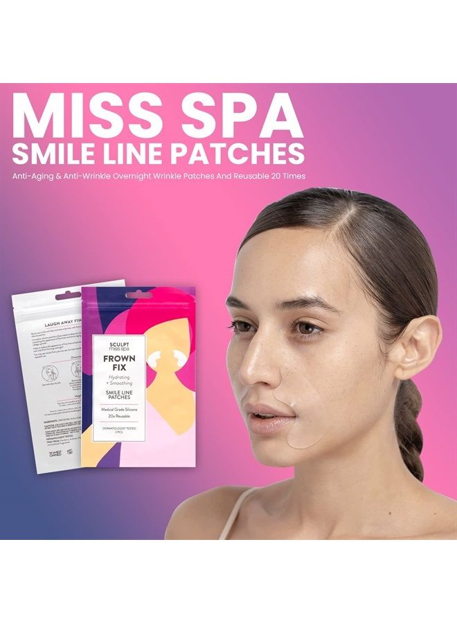Smile Line Patches Reusable 20 Times, Hydrating and Smoothing Smile Lines, Silicone Patches for Frown Lines, Anti-Aging & Anti-Wrinkle Overnight Wrinkle Patches, Dermatologist Tested