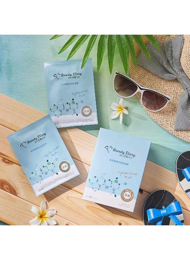 Hyaluronic Acid Ultra Moisturizing Facial Mask, Instant Hydrating Water Type Refreshing Face Sheet Mask with Collagen for All Skin Concerns (8 Combo Pack)