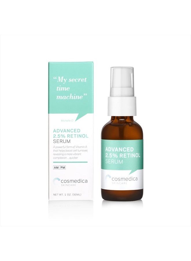 Advanced Retinol Serum 2.5% - Corrective Resurfacing Formula with Organic Green Tea, Hyaluronic Acid, Vitamin E. Advanced Repair and Resurfacing to Reduce Wrinkles, Deep Lines and Uneven Skin Tone.
