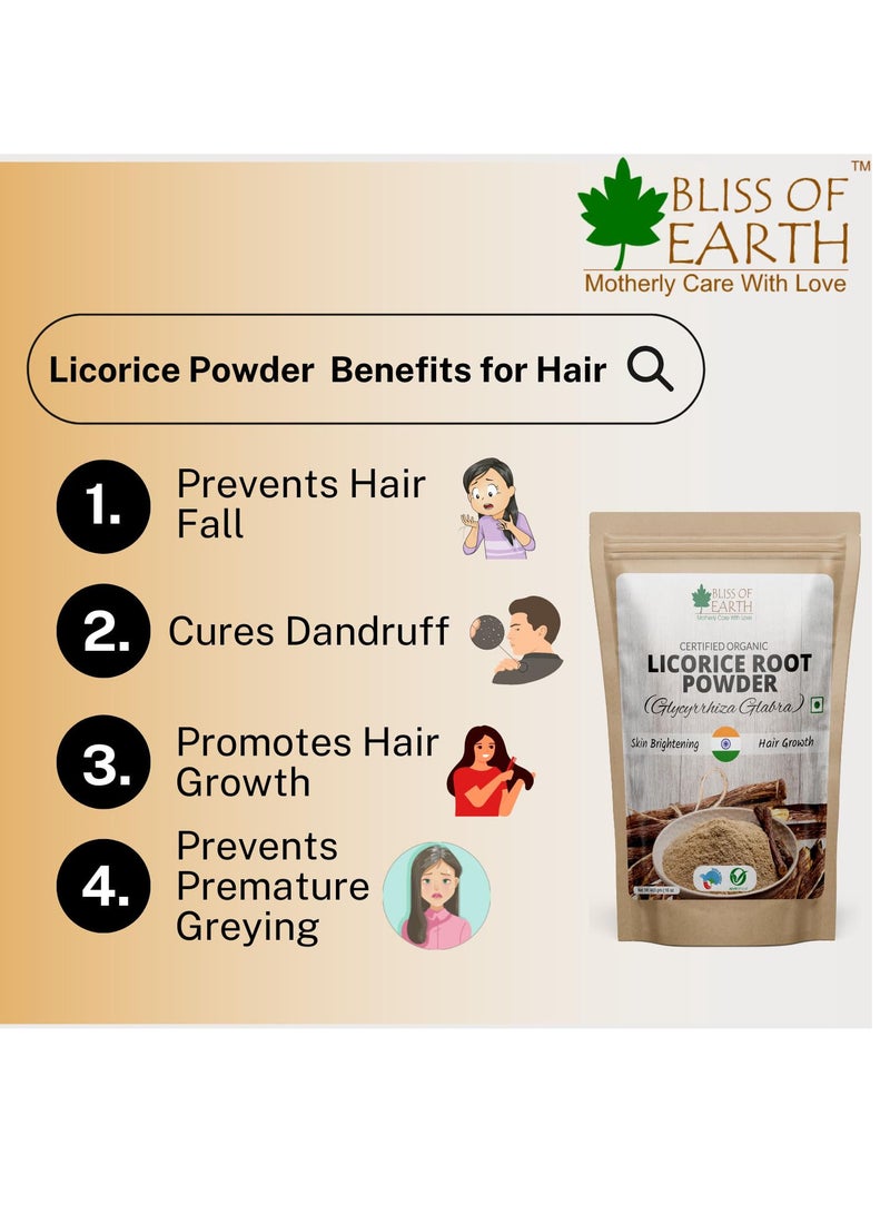 453gm Organic Licorice Root Powder For Eating Skin Whitening Great for Hair & face Pack of 2