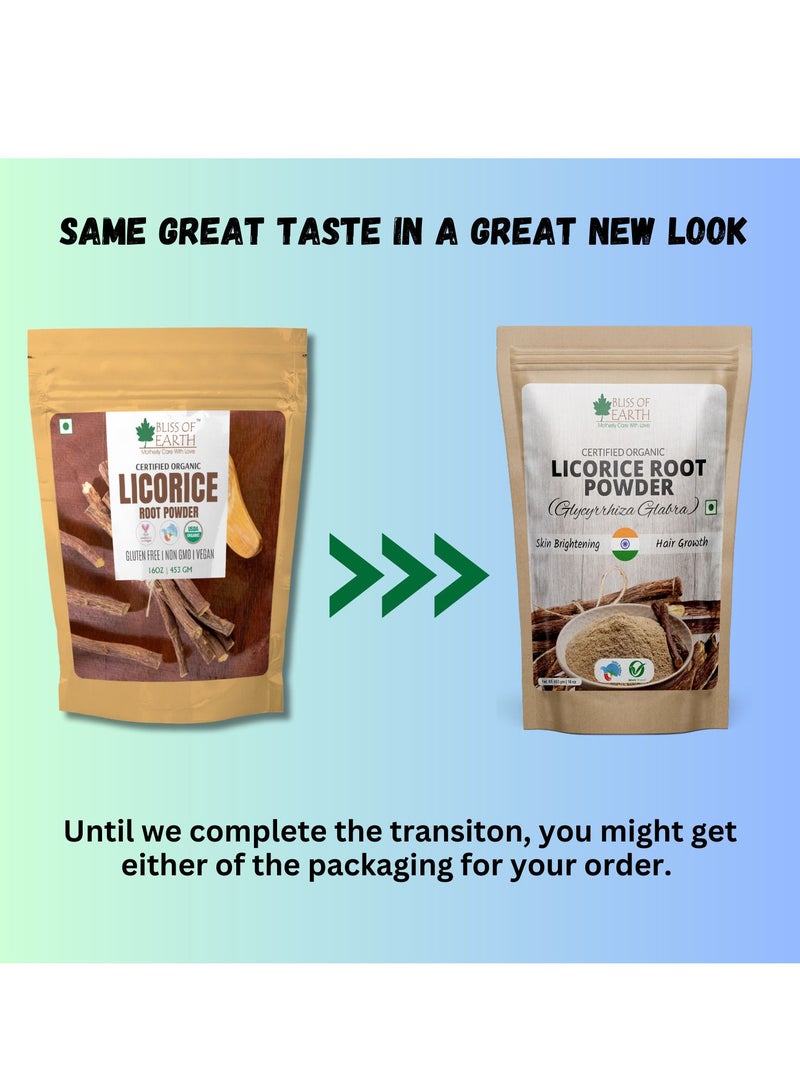 453gm Organic Licorice Root Powder For Eating Skin Whitening Great for Hair & face Pack of 2