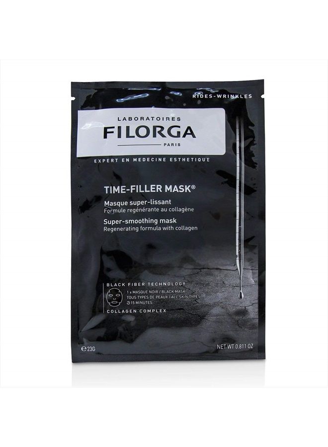 Filorga Time-Filler Super Smoothing Face Mask, Sheet Mask Soaked in Renewing Serum with Collagen and Polysaccharides For Visibly Smoother Skin in 15 Minutes, Hydrating Facial Treatment, .67 fl. oz.
