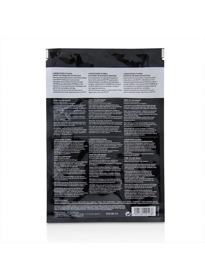 Filorga Time-Filler Super Smoothing Face Mask, Sheet Mask Soaked in Renewing Serum with Collagen and Polysaccharides For Visibly Smoother Skin in 15 Minutes, Hydrating Facial Treatment, .67 fl. oz.