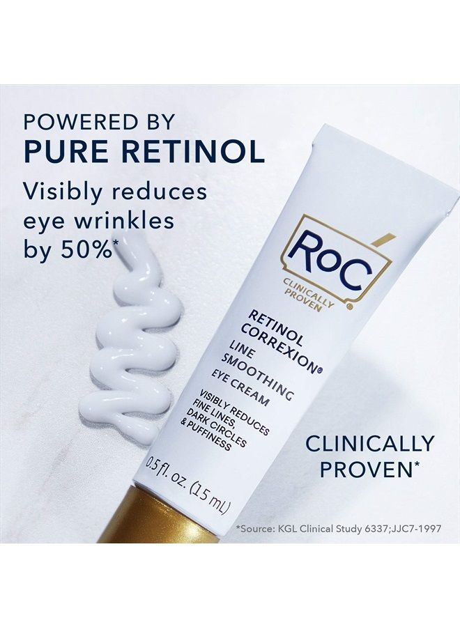Retinol Correxion Eye Cream Mini for Dark Circles & Puffiness, Daily Wrinkle Cream, Anti Aging Line Smoothing Skin Care Treatment.25 oz