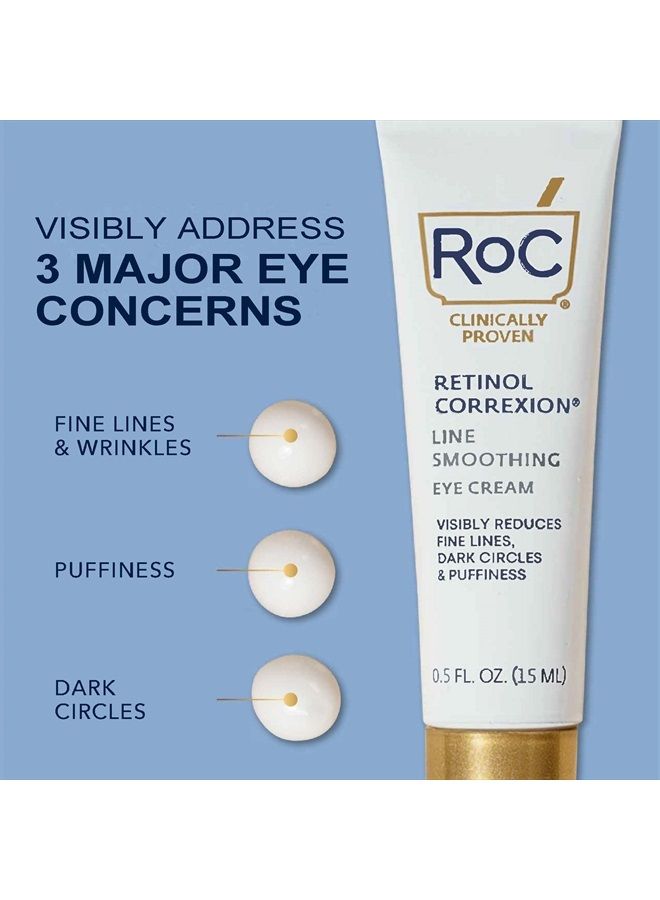 Retinol Correxion Eye Cream Mini for Dark Circles & Puffiness, Daily Wrinkle Cream, Anti Aging Line Smoothing Skin Care Treatment.25 oz