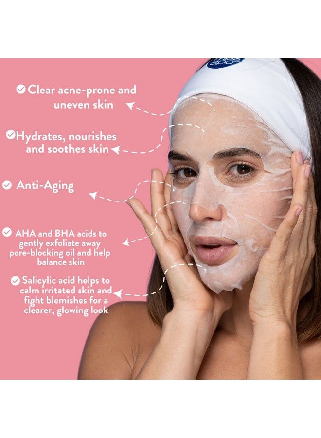 Face Mask Skin Care Clear Skin Enzyme Peel Sheet Mask For Women Exfoliating Sheet Mask For Acne Blemish Free Skin Biodegradable Cotton Sheet Mask Dermatologist Tested 4 Pack