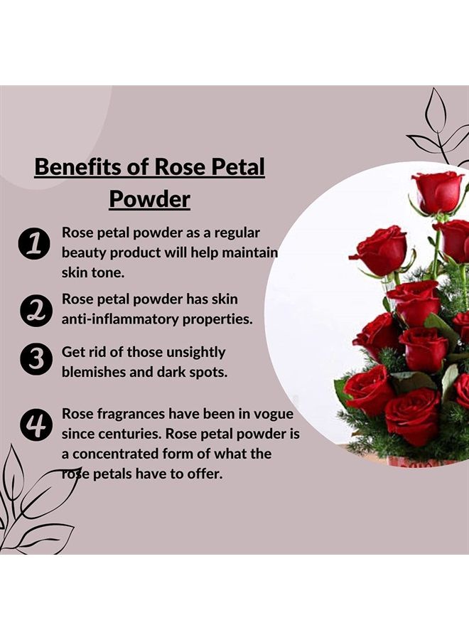 Rose petal powder 227 g (8 oz) (0.5 lb) | 100% Natural and Pure | Skin care | Chemical free | No added colours, no preservatives