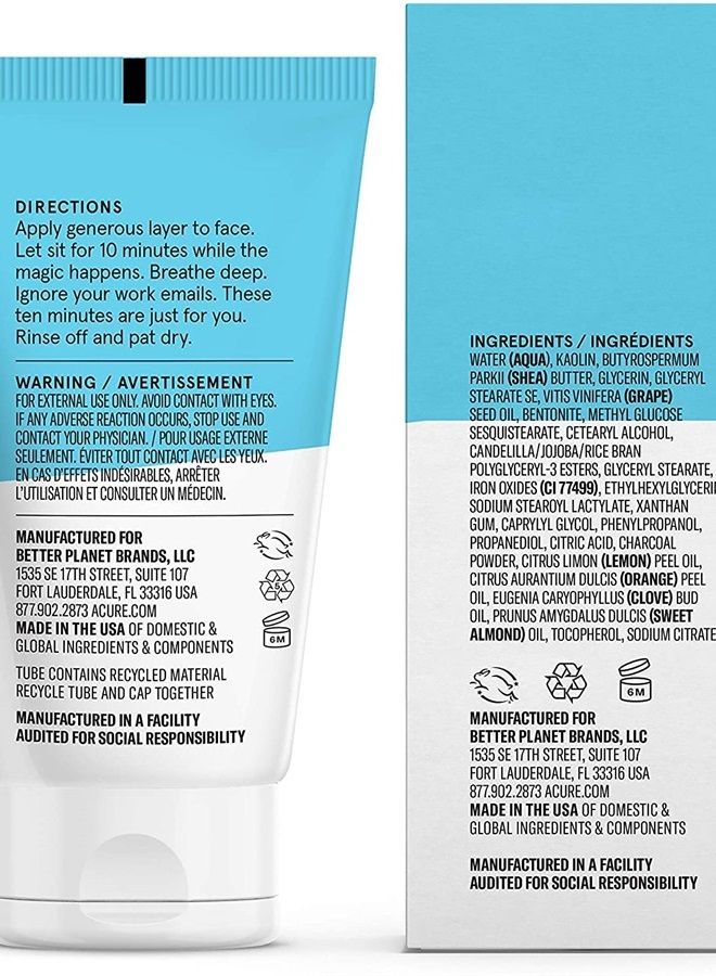 Incredibly Clear Charcoal Lemonade Mask | For Oily to Normal & Acne Prone Skin | Charcoal, Lemon & Clay - Draws Out Impurities | 1.7 Fl Oz