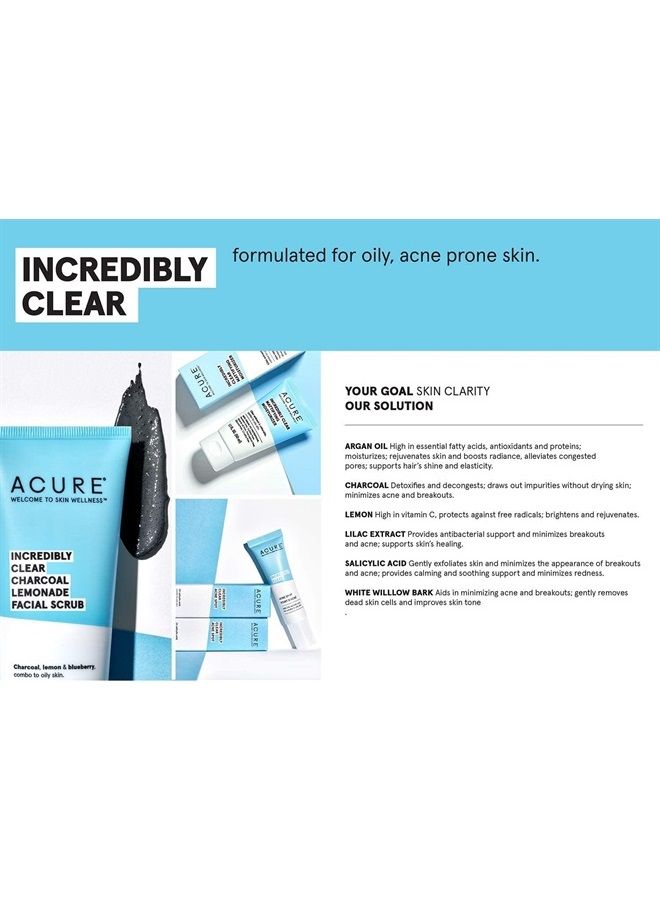 Incredibly Clear Charcoal Lemonade Mask | For Oily to Normal & Acne Prone Skin | Charcoal, Lemon & Clay - Draws Out Impurities | 1.7 Fl Oz
