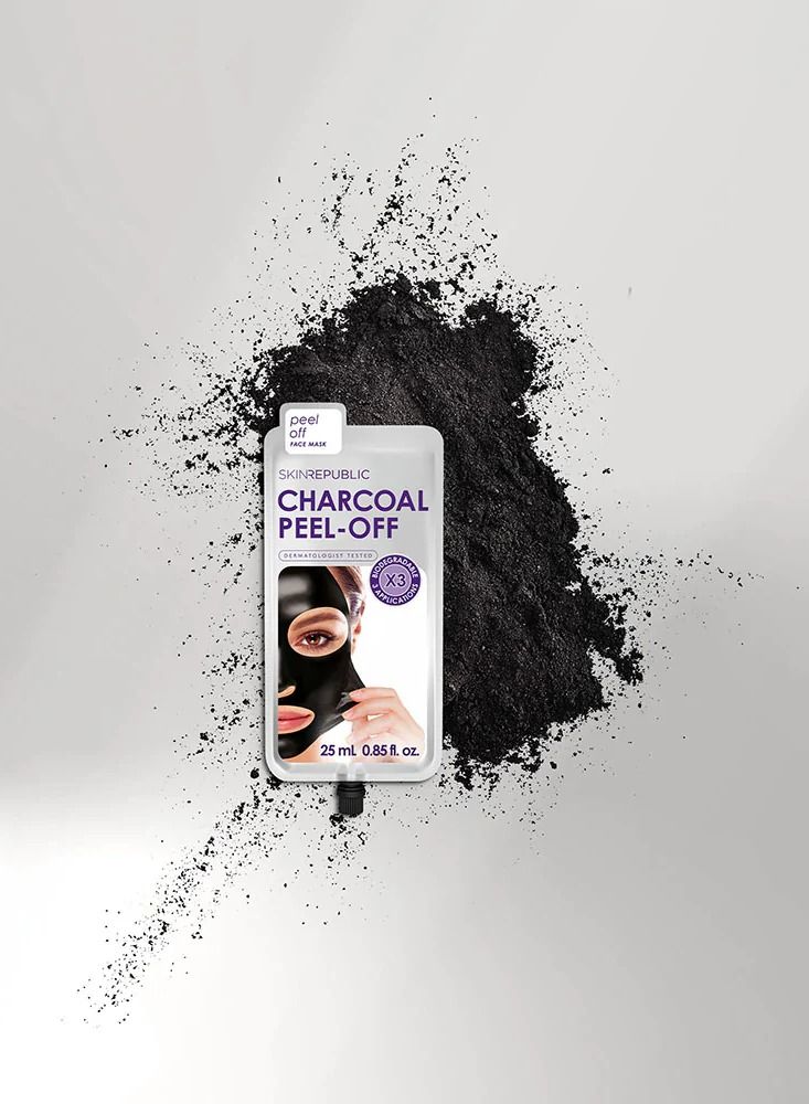 Charcoal Peel-Off Mask (9 Applications) – Deep Cleansing Face Mask with Green Tea & Lemon, Removes Blackheads & Dirt, Exfoliates, Brightens, Refines Pores, Clears Skin & Enhances Complexion