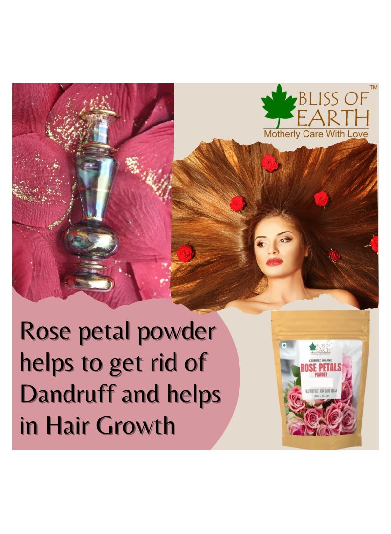 Bliss Of Earth Pure Natural Rose Petals Powder 2 Of 453GM  Great For Face & Skin Pack Of 2