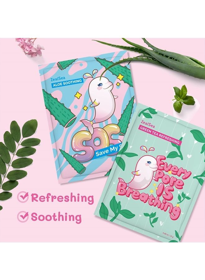 Sheet Mask Face Mask Skin Care (Pack of 7) Beauty Facial Mask Kids Spa Face Mask Birthday Party gifts Women, kids Girls Skincare - Hydrate, Brighten, Moisturize,Soothe for All Skin Types