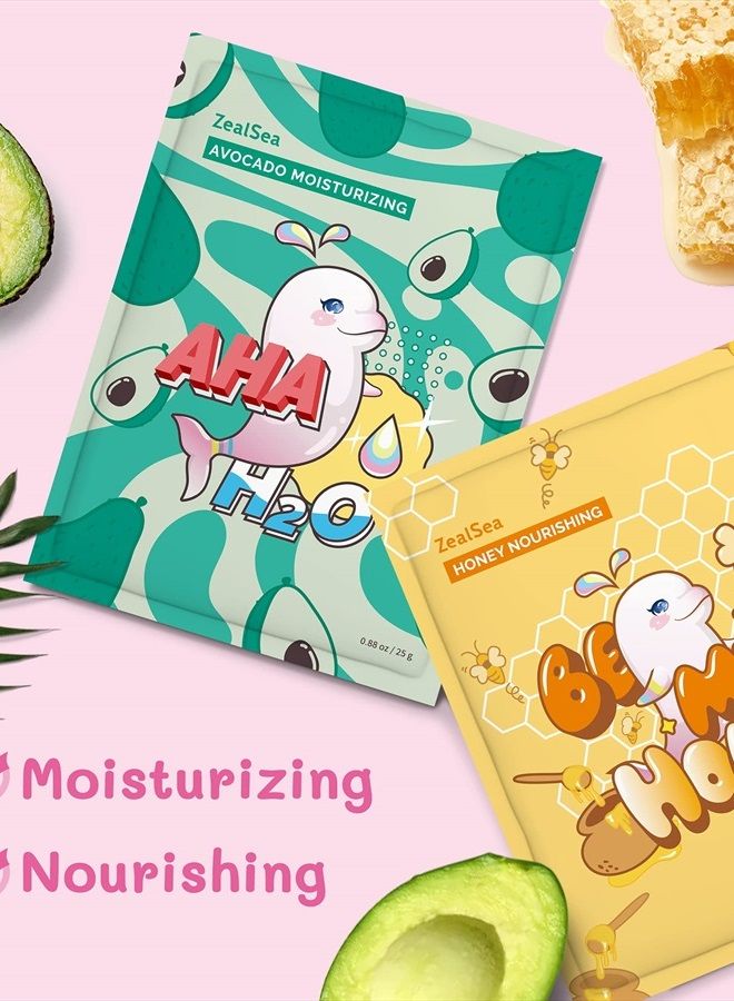 Sheet Mask Face Mask Skin Care (Pack of 7) Beauty Facial Mask Kids Spa Face Mask Birthday Party gifts Women, kids Girls Skincare - Hydrate, Brighten, Moisturize,Soothe for All Skin Types
