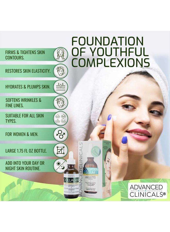 Collagen Instant Plumping Serum for Fine Lines and Wrinkles. 1.75 Fl Oz.