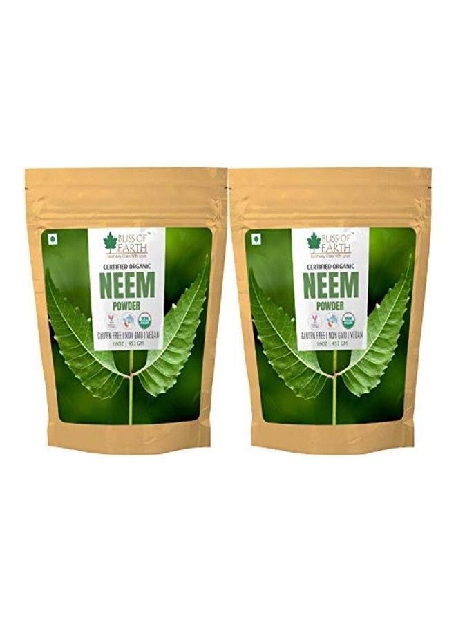 2-Piece Organic Neem Powder Face Pack For Acne Control 2 x 453grams