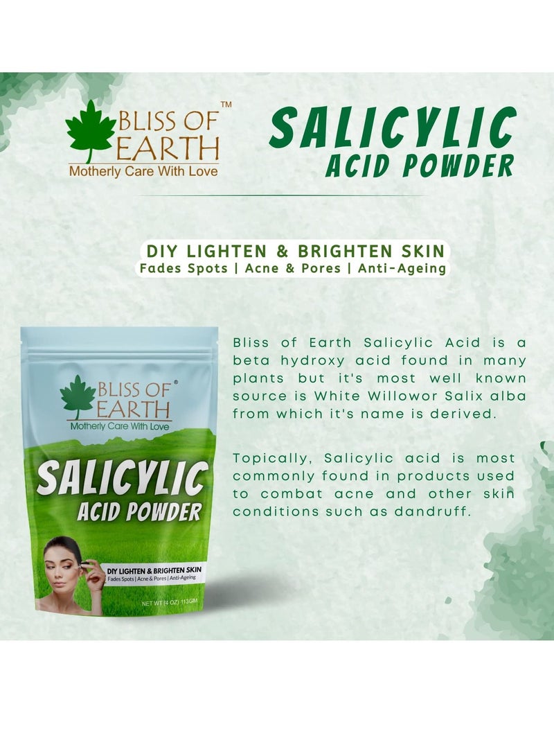 Salicylic Acid Powder Great for Making Skin Care Products Cleanser Moisturizer Anti Aging Serum Body Wash & DIY Products 2x113gm