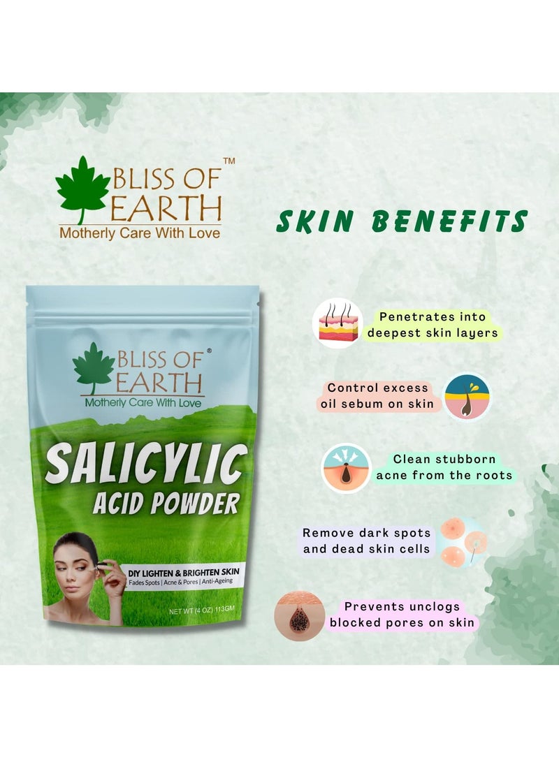 Salicylic Acid Powder Great for Making Skin Care Products Cleanser Moisturizer Anti Aging Serum Body Wash & DIY Products 2x113gm