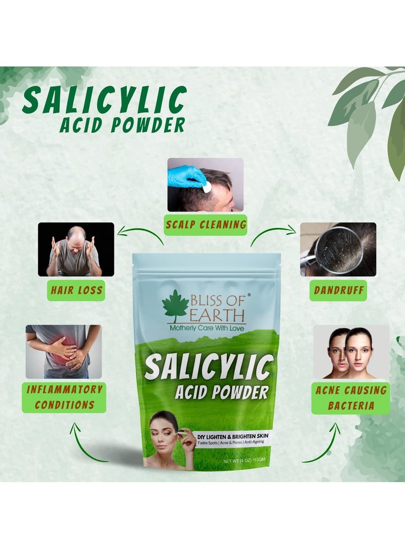 Salicylic Acid Powder Great for Making Skin Care Products Cleanser Moisturizer Anti Aging Serum Body Wash & DIY Products 2x113gm