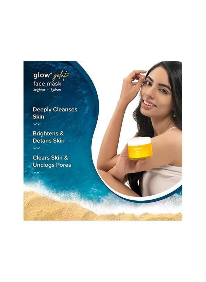 Aqualogica Glow+ Gelato Face Pack for Illuminating Glow, Evens Skin Tone & Reduces Dark Spots, with Papaya & Vitamin C - 100 G