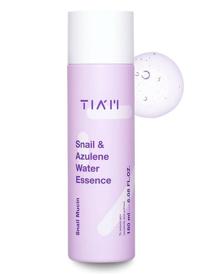 Snail & Azulene Water Essence, Snail Essence,Snail Essence, Hydrating Toner for Face with Snail Secretion Filtrate, Repair Damaged Skin, Snail Mucin, 6.1 fl oz