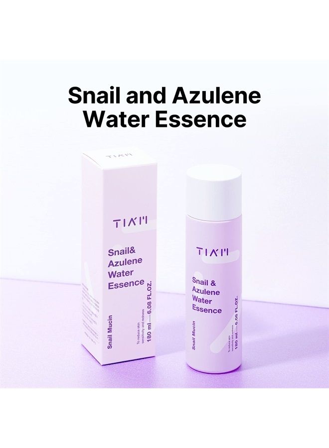 Snail & Azulene Water Essence, Snail Essence,Snail Essence, Hydrating Toner for Face with Snail Secretion Filtrate, Repair Damaged Skin, Snail Mucin, 6.1 fl oz