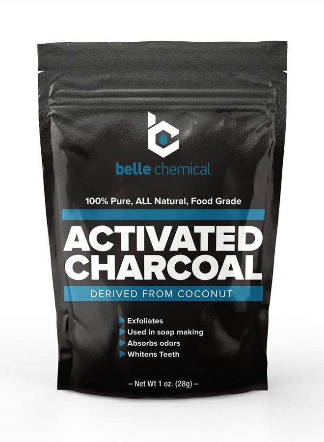 Organic Coconut Activated Charcoal Powder - Food Grade, Kosher - Teeth Whitening, Facial Scrub, Soap Making (1 Ounce to 5 pounds (1 Ounce)