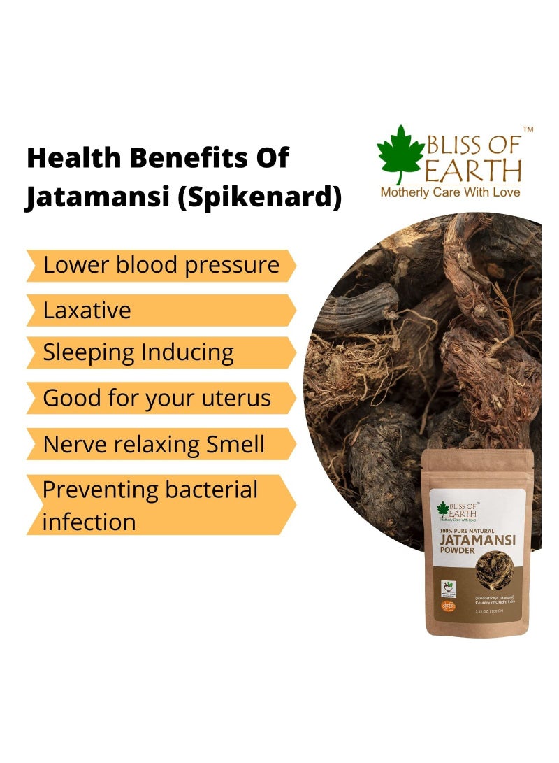 Bliss Of Earth Natural Jatamansi Powder Orange Peel Powder 100GM Pack Of 2