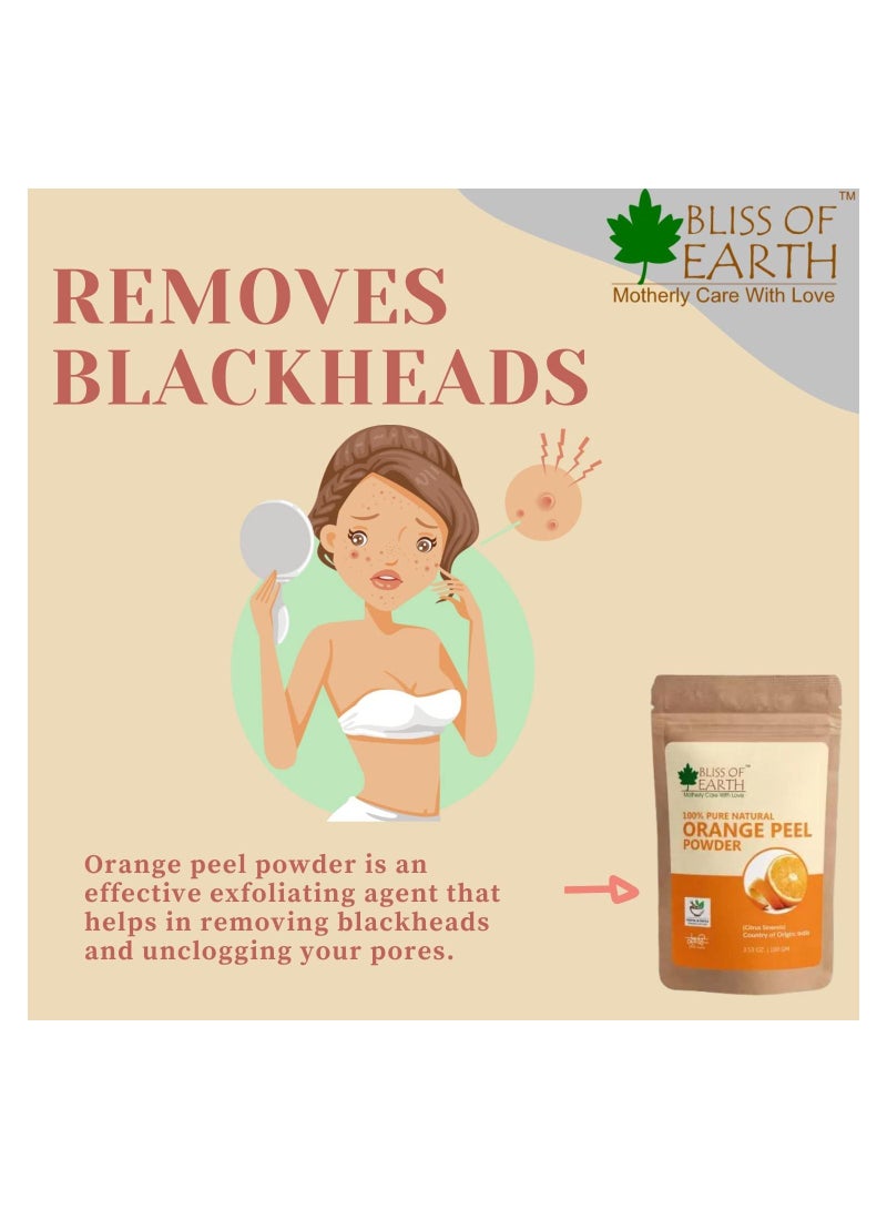 Bliss Of Earth Natural Jatamansi Powder Orange Peel Powder 100GM Pack Of 2