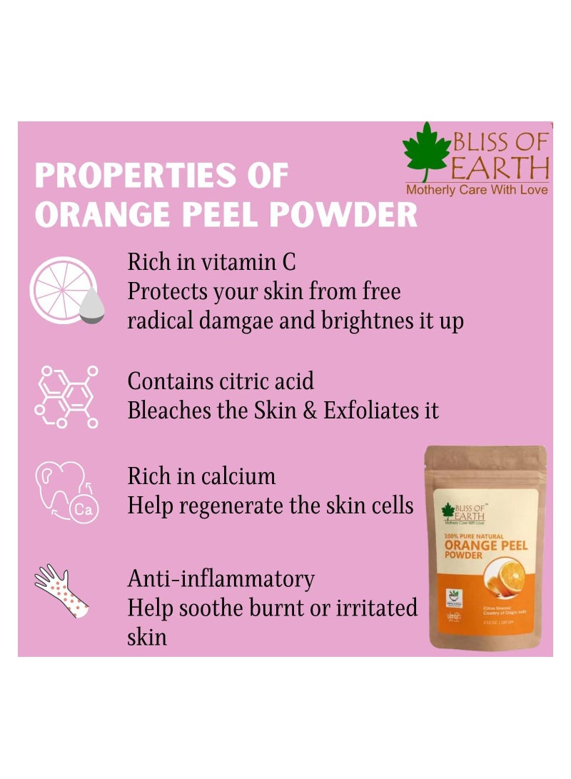 Bliss Of Earth Natural Jatamansi Powder Orange Peel Powder 100GM Pack Of 2