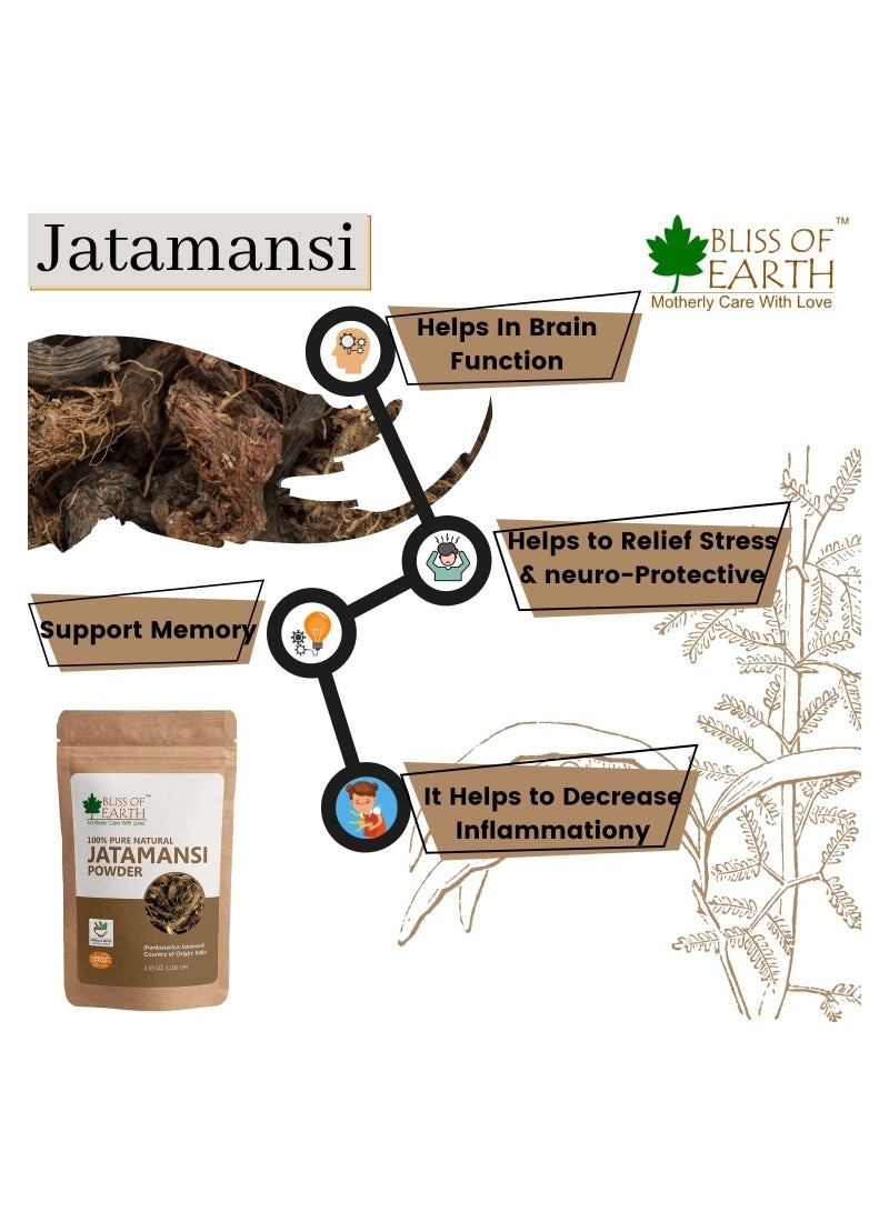 Bliss Of Earth Natural Jatamansi Powder Orange Peel Powder 100GM Pack Of 2