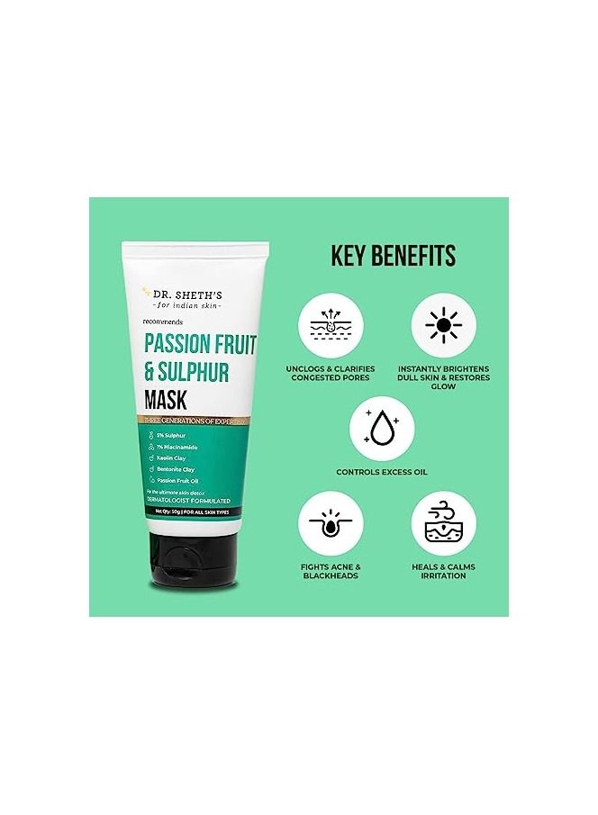 Dr. Sheth's Passion Fruit & Sulphur Mask Paste for Skin Detoxifying 50g