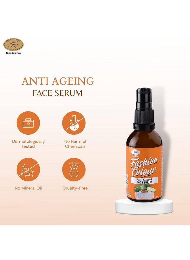 Anti Ageing Face Serum Ii Oil Free Anti Wrinkle Anti Dullness Reviving No Parabens Silicones. Made In India 50Ml