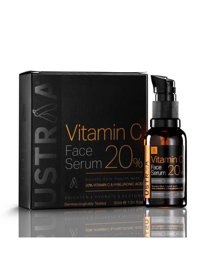 Bright Skin Combo 20% Vitamin C Face Serum With Hyaluronic Acid 30Ml & Night Cream With Niacinamide 50G Fights Dark Spots Radiant Skin Brightening Hydration