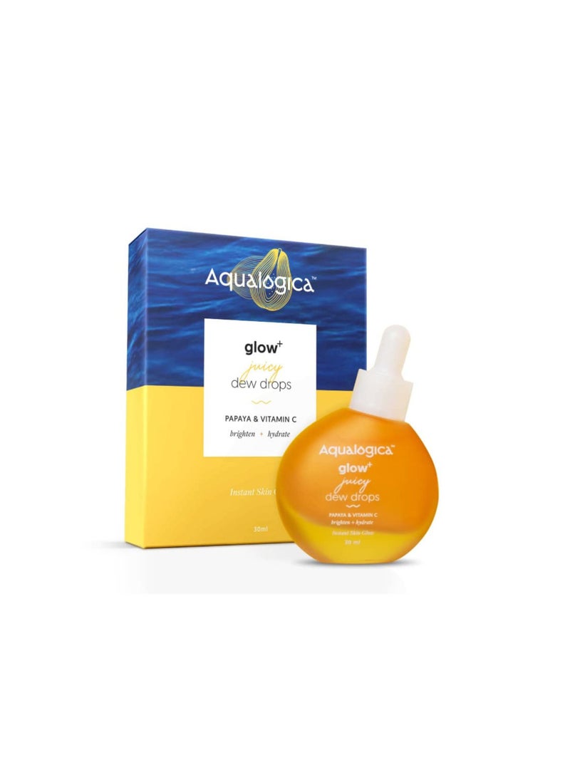 Aqualogica Glow Juicy Dew Drops for Instant Luminous Glow Papaya & Vitamin C Face Serum 30 ML