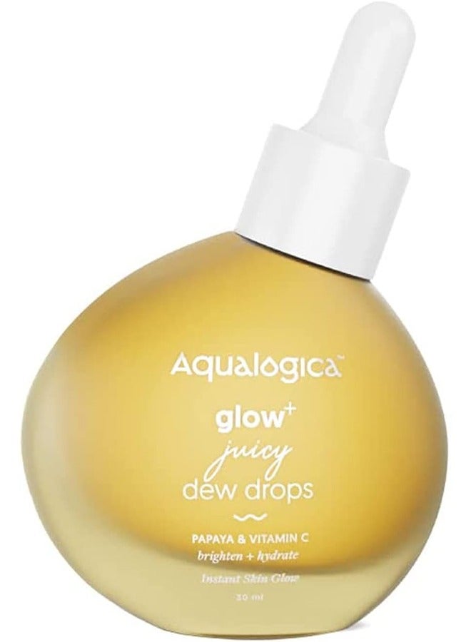 Aqualogica Glow Juicy Dew Drops for Instant Luminous Glow Papaya & Vitamin C Face Serum 30 ML