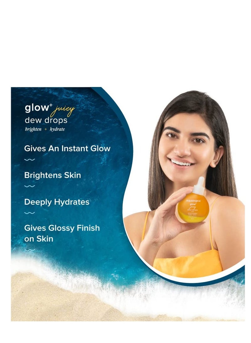 Aqualogica Glow Juicy Dew Drops for Instant Luminous Glow Papaya & Vitamin C Face Serum 30 ML
