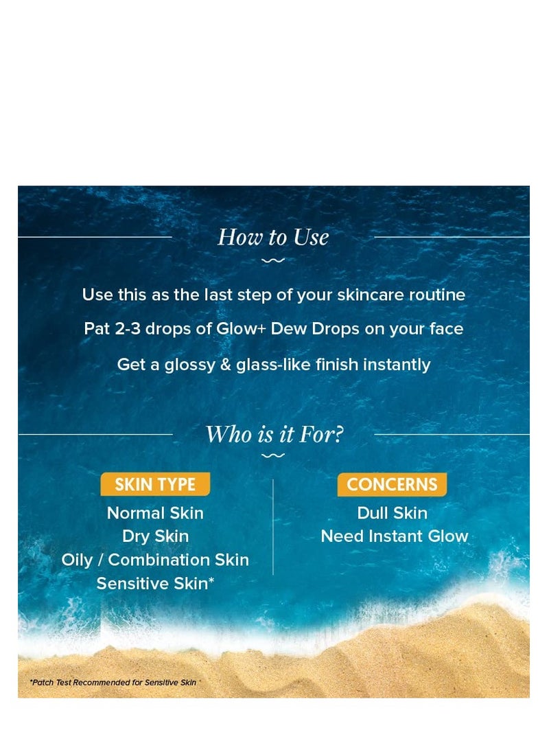Aqualogica Glow Juicy Dew Drops for Instant Luminous Glow Papaya & Vitamin C Face Serum 30 ML