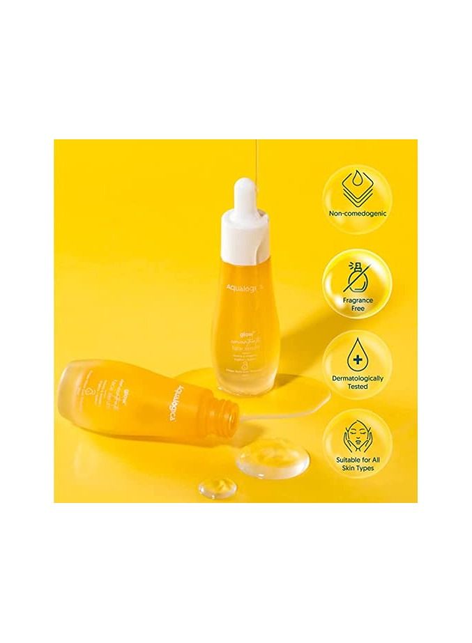 Aqualogica Glow+ Concentrate Face Serum for Glowing Skin & Skin Brightening with Vitamin C, Papaya & Hyaluronic Acid, Non Sticky, 30 Ml