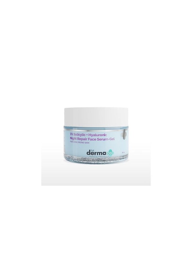 The Derma Co 1% Salicylic + Hyaluronic Night Repair Face Serum