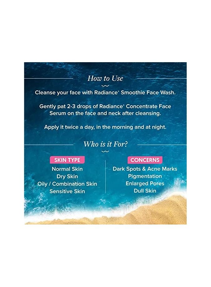 Aqualogica Radiance+ Concentrate Face Serum With Watermelon & Niacinamide For Radiant Look, 30ml