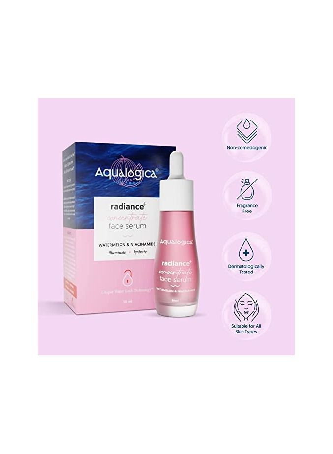 Aqualogica Radiance+ Concentrate Face Serum With Watermelon & Niacinamide For Radiant Look, 30ml